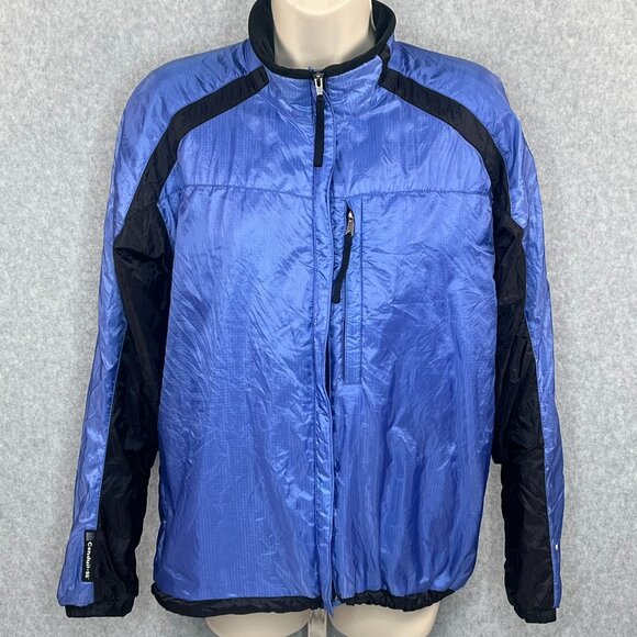 Vtg Mountain Hardwear Conduit SL Blue Full Zip Mock Neck Windbreaker Jacket 8 - Picture 1 of 13